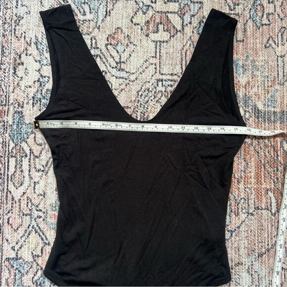 CANVAS NWT The Plunge Black Bodysuit Size Medium Deep V-Neck Thong Shirt - Picture 7 of 9